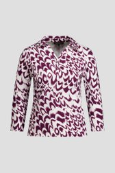 Productfoto 1 van Witte polo met bordeaux motief door Claude Arielle voor Dames