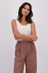 Voorkant van Witte top met strepen  door Louise voor Dames