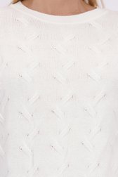 Detail van Witte trui met 3/4 mouwen door Liberty Island voor Dames