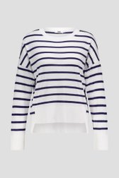Witte trui met Bretonse streep van Louise voor Dames