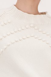 Witte trui met in bolletjes gebreid patroon van More & More voor Dames