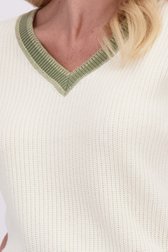 Detail van Witte trui met korte mouwen door AC by Annelien Coorevits voor Dames