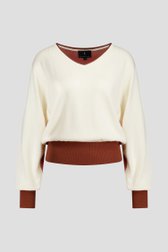 Productfoto 1 van Witte trui met roze color blocks door AC by Annelien Coorevits voor Dames