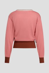 Productfoto 2 van Witte trui met roze color blocks door AC by Annelien Coorevits voor Dames