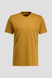 Productfoto 1 van Zandbruin katoenen T-shirt met V-hals door Liberty Island voor Heren