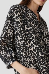 Zwart-beige blouse met 3/4 mouwen van Opus voor Dames