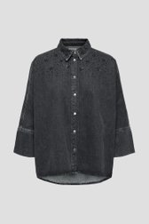 Zwart jeanshemd met strass van Only Carmakoma voor Dames