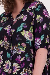Zwart kleedje met kleurrijke bloemenprint van Only Carmakoma voor Dames