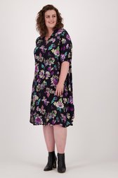 Zwart kleedje met kleurrijke bloemenprint van Only Carmakoma voor Dames