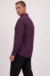 Achterkant van Zwart-paars geruit hemd - Regular fit door Casual Five voor Heren