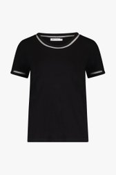 Zwart T-shirt met doorschijnend detail van D'Auvry voor Dames