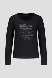 Productfoto 1 van Zwart T-shirt met glitterend motief door Claude Arielle voor Dames