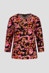 Zwart T-shirt met kleurrijke print van Signature voor Dames