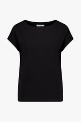 Zwart T-shirt met korte mouwen van D'Auvry voor Dames