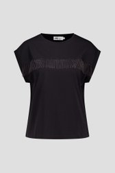 Productfoto 1 van Zwart T-shirt met metalen franjes door Louise voor Dames