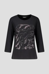 Productfoto 1 van Zwart T-shirt met metallic opdruk door Signature voor Dames