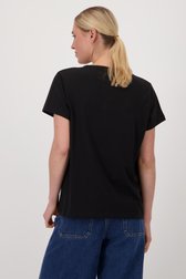 Zwart T-shirt met ronde hals van Liberty Island voor Dames