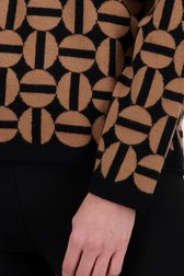 Zwart truitje met beige print van Signature voor Dames