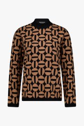 Zwart truitje met beige print van Signature voor Dames