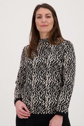 Zwart truitje met ecru print van Signature voor Dames