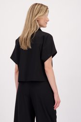 Detail van Zwart vestje met korte mouwen door D'Auvry voor Dames