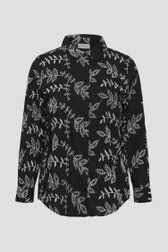 Productfoto 1 van Zwarte blouse met ecru bladerprint door Kaffe Curve voor Dames
