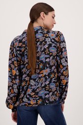 Zwarte blouse met fijne bloemenprint van More & More voor Dames