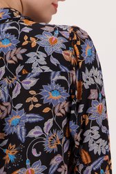 Zwarte blouse met fijne bloemenprint van More & More voor Dames