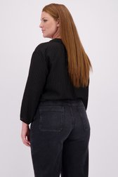 Achterkant van Zwarte blouse met geborduurde bloemen door ONLY Carmakoma voor Dames