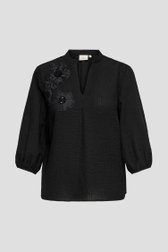 Productfoto 1 van Zwarte blouse met geborduurde bloemen door ONLY Carmakoma voor Dames