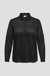 Productfoto 1 van Zwarte blouse met kantlook door ONLY Carmakoma voor Dames