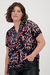 Zwarte blouse met kleurrijke bloemenprint van Only Carmakoma voor Dames