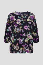 Zwarte blouse met kleurrijke bloemenprint  van Only Carmakoma voor Dames
