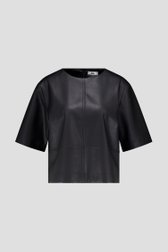 Productfoto 1 van Zwarte blouse met leather look door Louise voor Dames