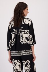 Achterkant van Zwarte blouse met lichtbeige print  door JDY voor Dames