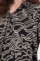 Zwarte blouse met lichtgrijze print van Geisha voor Dames