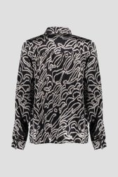 Zwarte blouse met lichtgrijze print van Geisha voor Dames