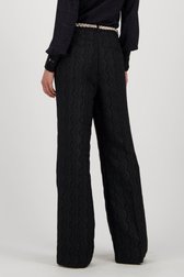 Zwarte broek met glinsterend jaquard motief van D'Auvry voor Dames