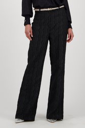 Zwarte broek met glinsterend jaquard motief van D'Auvry voor Dames