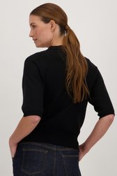 Achterkant van Zwarte cardigan met korte mouwen door More & More voor Dames