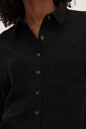 Zwarte cropped blouse met gehaakt detail van Louise voor Dames
