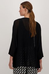 Achterkant van Zwarte gebreide cardigan  door More & More voor Dames