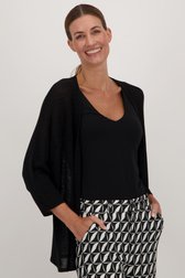 Voorkant van Zwarte gebreide cardigan  door More & More voor Dames