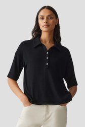 Zwarte gebreide polo van Opus voor Dames