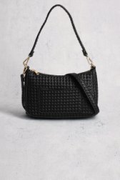 Voorkant van Zwarte gevlochten schoudertas door Modeno voor Dames