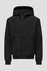 Productfoto 1 van Zwarte gevoerde jas met kap door Only & Sons voor Heren