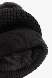 Zwarte gevoerde muts met pompon van Liberty Island voor Dames