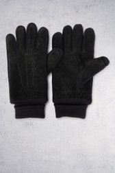 Voorkant van Zwarte handschoenen met daim-look accent	 door Liberty Island voor Heren