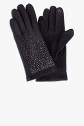 Zwarte handschoenen met strass steentjes van Liberty Island voor Dames