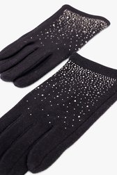 Zwarte handschoenen met strass steentjes van Liberty Island voor Dames
